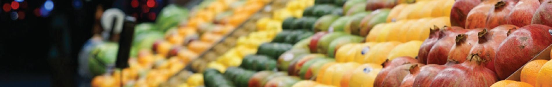 Produce on a stand in a store